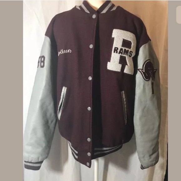 Vintage LA Rams Varsity Letterman Red Jacket 44 L - Picture 3 of 8